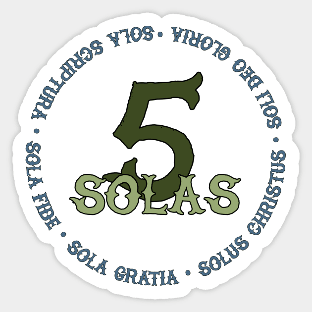 5 Solas of the Reformation Sticker by AlondraHanley